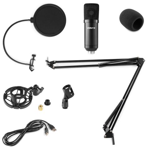 VONYX CMS300B MICRÓFONO DE ESTUDIO SET USB NEGRO