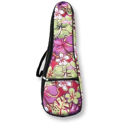 Woodi USA WUC-21-PF Funda Ukelele Soprano Floral Verde