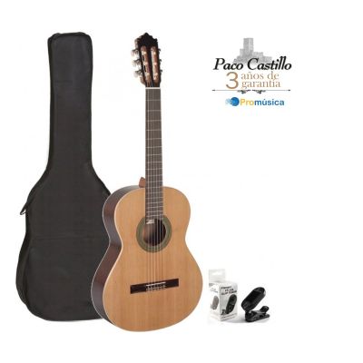 Pack Guitarra Clásica Paco Castillo 201 (brillo) + Funda + Afinador