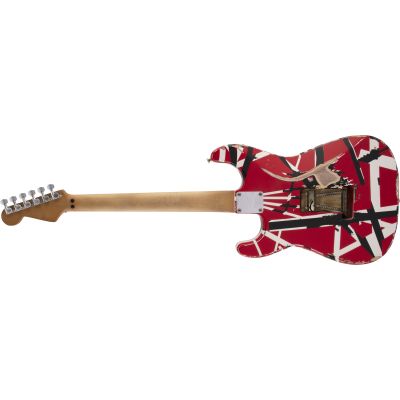 EVH Striped Series Frankenstein™ Frankie, Maple Fingerboard, Red with Black Stripes Relic