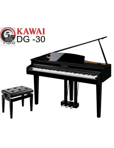 DG-30 - Piano colín de cola negro Pulido banqueta regulable