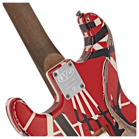 EVH Striped Series Frankenstein™ Frankie, Maple Fingerboard, Red with Black Stripes Relic
