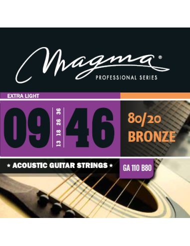Magma GA110B80 Juego Cuerdas Acústica 80/20 Bronze 009- 046