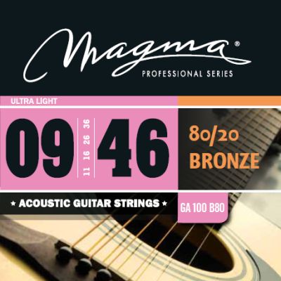 Magma GA100B80 Juego Cuerdas Acústica 80/20 Bronze 009- 046
