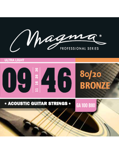 Magma GA100B80 Juego Cuerdas Acústica 80/20 Bronze 009- 046