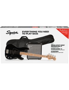 Squier Affinity Precison Bass PJ Pack Mapple Fingerboard, Black