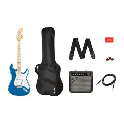 PACK GUITARRA Squier Affinity Stratocaster® HSS, Maple Fingerboard, Lake Placid Blue, Gig Bag, 15G