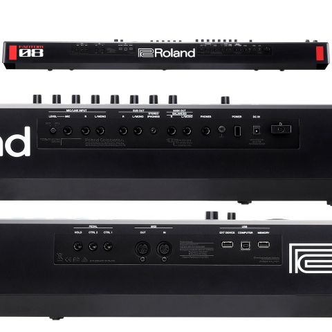 ROLAND FANTOM-08 Teclado sintetizador 88 teclas trasera