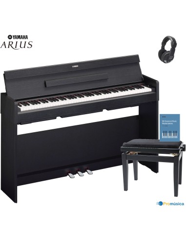 Pack Yamaha YDP S55 Arius Negro Piano digital con banqueta regulable y auricular incluido