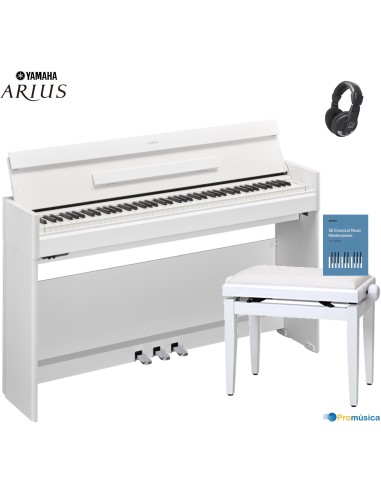 Pack Yamaha YDP S35 Blanco Piano digital con banqueta regulable y auricular incluido