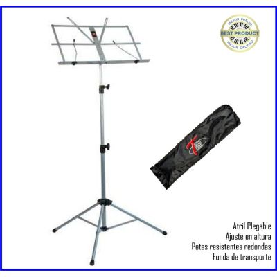 TCM MS-531 Pro NI Atril Niquelado Con Funda