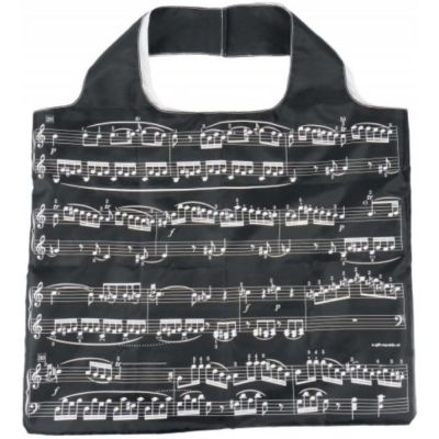 Bolsa Maxi Mini Shopper Partituras Agifty B-3032 Negra