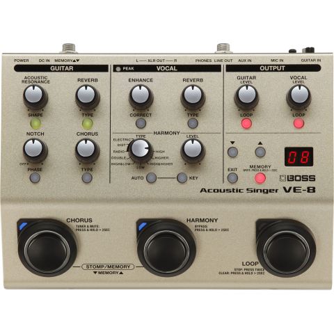 Boss VE-8 Acoustic Singer frontal