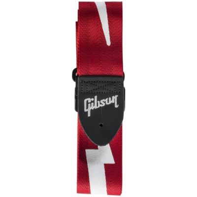 Gibson correa guitarra The Lightning Bolt Seatbelt Red logo ASGSBL-20 2