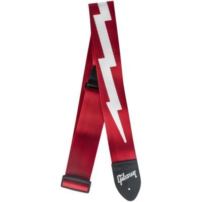 Gibson correa guitarra The Lightning Bolt Seatbelt Red logo ASGSBL-20