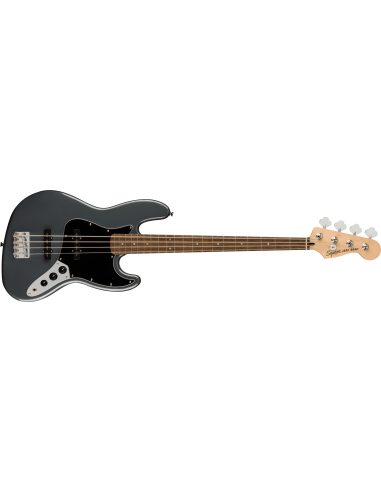 Squier Affinity Series™ Jazz Bass®, Laurel Fingerboard, Black Pickguard, Charcoal Frost Metallic