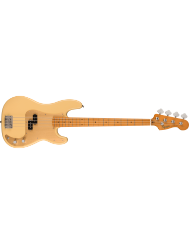 Squier 40th Anniversary Precision Bass®, Vintage Edition, Maple Fingerboard, Gold Anodized Pickguard, Satin Vintage Blonde
