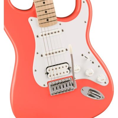 Squier Squier Sonic™ Stratocaster® HSS, Maple Fingerboard, White Pickguard, Tahitian Coral