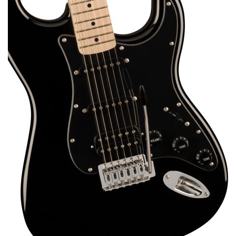 Squier Sonic™ Stratocaster® HSS, Maple Fingerboard, Black Pickguard, Black