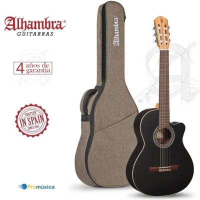 Alhambra Black Satin CW EZ electrificada con Funda Alhambra 9730 de 10mm
