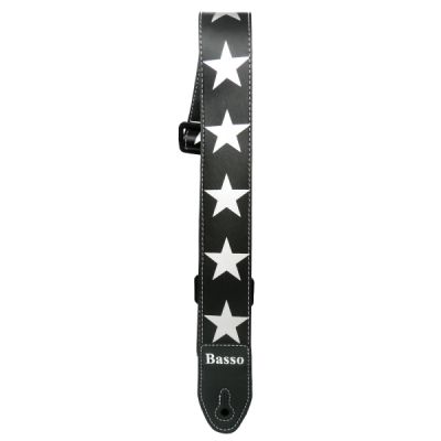 CORREA BASSO PARA GUITARRA Y BAJO SERIE SERIGRAFIADA NEGRO ESTRELLA