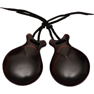 CASTAÑUELAS JALE FIBRA NEGRA VETA ROJA Nº7