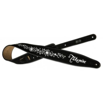 CORREA GUITARRA TAKAMINE NEGRA FLOREADA