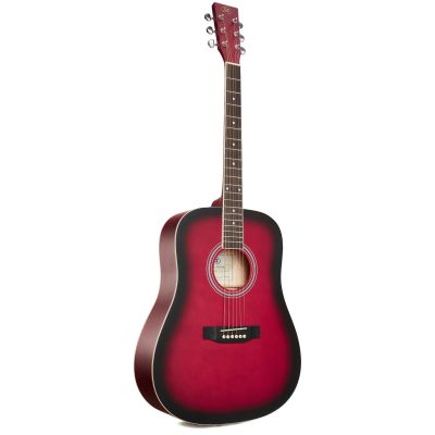 SX SD104 Guitarra Acústica Roja