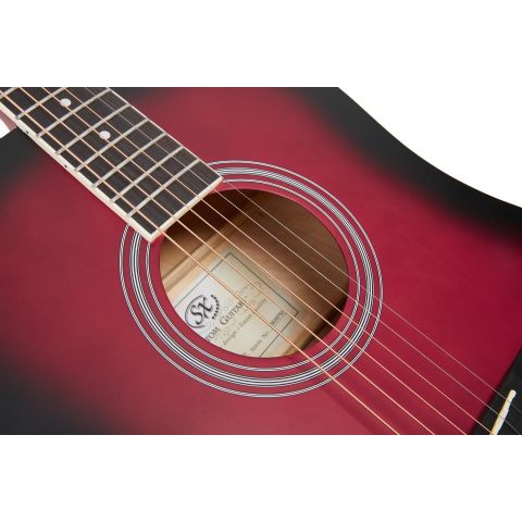 SX SD104 Guitarra Acústica Roja