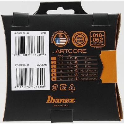 Ibanez IEGS62 Cuerdas Guitarra Eléctrica 10-52 2