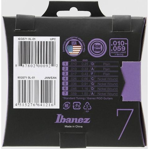 Ibanez IEGS71 Juego 7 Cuerdas...