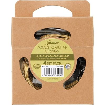 Ibanez PIACS6C Pack De 4 Cuerdas Guitarra Acústica 12-53