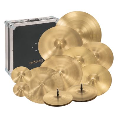 SABIAN Paragon Neil Peart Complete Set w/ Flight Case. Splash 8" ,10", Hi-Hat 13",14", Crash 16",18"