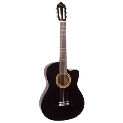 Valencia Guitarra Clásica VC104 Negra Cutaway 2