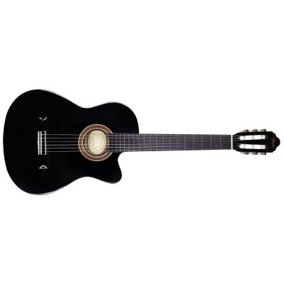 Valencia VC104HTCBK Guitarra Clásica Negra Cuerpo Estrecho