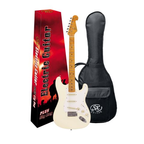 SX Guitarra Eléctrica St 3/4 Blanca
