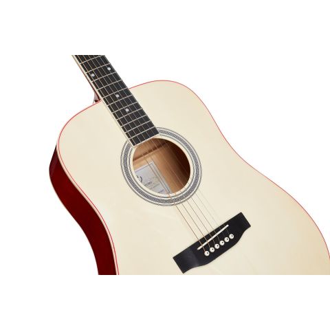 SX SD204TRD Trans Guitarra Acústica Red