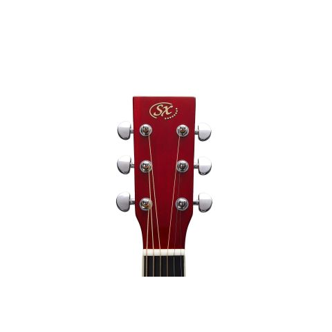 SX SD204TRD Trans Guitarra Acústica Red