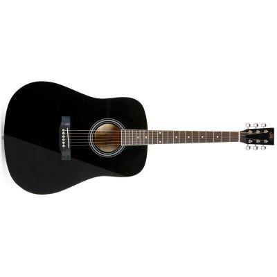 SX SD104 Guitarra Acústica Negra Acabado Brillo