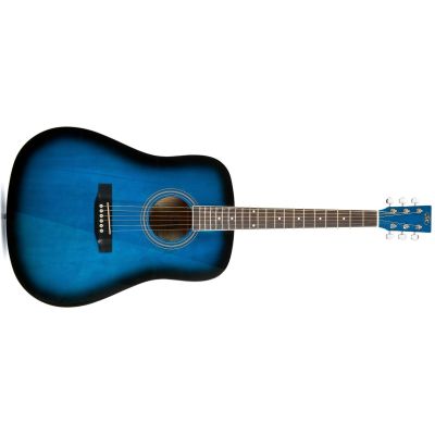 SX SD104 Guitarra Acústica Azul Acabado Brillo