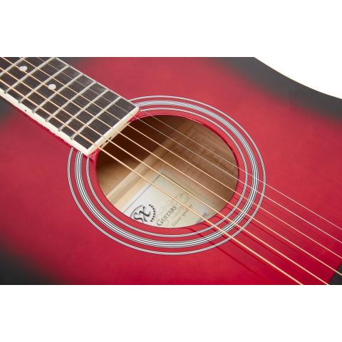 SX SD104 Guitarra Acústica Roja...