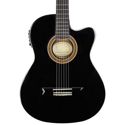 Valencia VC104HTCEBK Guitarra Electroclásica Negra Cuerpo Estrecho 2