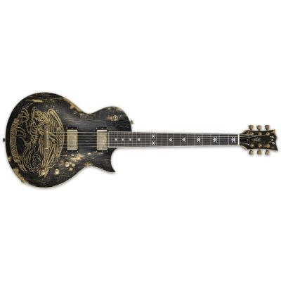ESP Will Adler Warbird Distressed - Black w/ Graphic - c/estuche