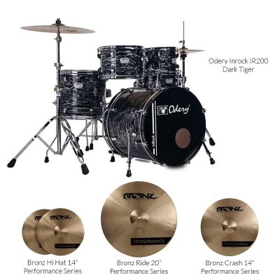 Pack Odery Inrock IR 200 Dark Tiger + Set platos Bronz Projection (14"/16"/20")