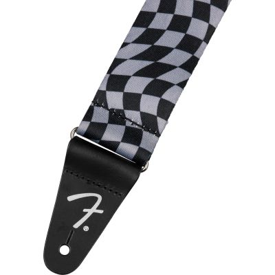 Fender Wavy Checker Poly Strap Grey Correa Guitarra 2
