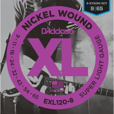 Daddario EXL120-8 nickel wound, 8-string, super light, [9-65]