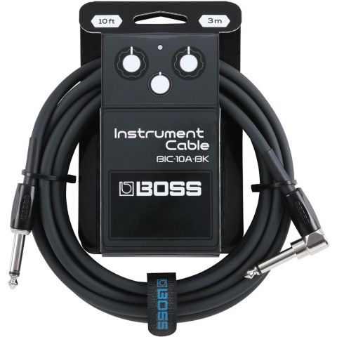Boss BIC-10A Black Cable Jack-Jack 3m recto codo