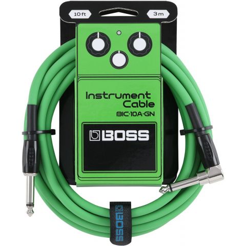 Boss BIC-10A Green Cable Jack-Jack 3m recto codo