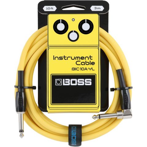 Boss BIC-10A Yellow Cable Jack-Jack 3m recto codo