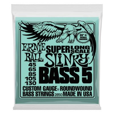 ERNIEBALL Juego de cuerdas Bajo Super Long Scale Slinky 45-130 - 5 Cuerdas